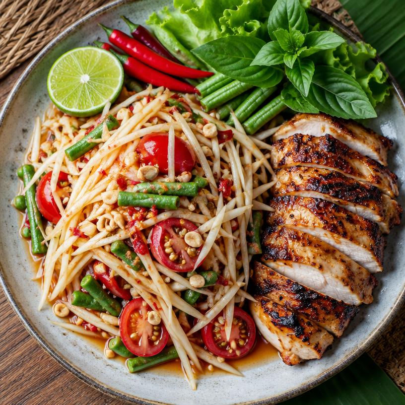 ส้มตำ ไก่ย่าง